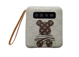 УМБ Power Bank 5000mAh повербанк з екраном та ліхтариком 4 в 1 Bearbrick White (17531)
