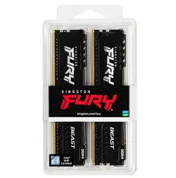 Пам'ять 8Gb x 2 (16Gb Kit) DDR4, 3200 MHz, Kingston Fury Beast, Black, 16-18-18, 1.35V, з радіатором (KF432C16BBK2/16WP) - мініатюра 5