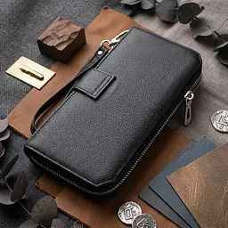 Гаманець-клатч унісекс із натуральної шкіри ST Leather 19432 чорний - мініатюра 4