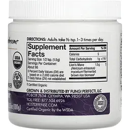 Їжовик гребінчастий Fungi Perfecti Lion's Mane Mushroom Mycelium Powder Memory & Nerve Support 100 г - мініатюра 2