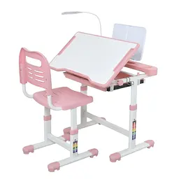Дитяча Парта M 5068-8-2 зі стільцем, рожевий, підставка для книги