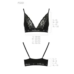 Еластичний топ з мереживом Passion PS001 TOP L, black - мініатюра 6