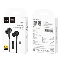 Дротові навушники Hoco M1 Pro, 3.5mm, 1.2m, Чорний - мініатюра 4