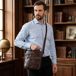 Чоловіча сумка Tony Perotti Italico 7058 moro (90635) Коричнева - мініатюра 4