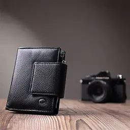 Вертикальний гаманець для жінок із натуральної шкіри ST Leather 22703 чорний - мініатюра 9