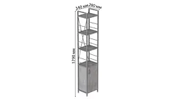 Етажерка 4/34 Ferrum-decor Серії Конект із тумбою 179x34x28 Сірий ДСП Бетон (FRD-104483) - мініатюра 3