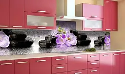 Вініловий кухонний фартух Happy Pocket Мокрі каміння наклейка для кухні ПВХ 3Д квіти Текстура Сірий Z181532