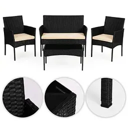 Набір садових меблів GardenLine Reno Black - мініатюра 3