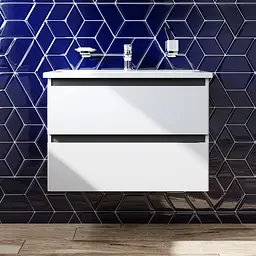 Тумба підвісна AM.PM X - Joy 80 см білий глянець з умивальником (M85-FHX0802-WC0802WG38) - мініатюра 2