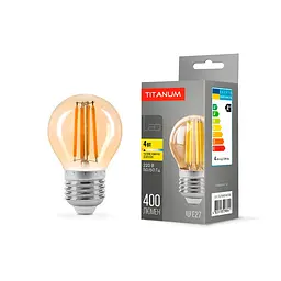 Світлодіодна лампа Titanum LED Filament G45 4W E27 2200K бронзова (TLFG4504272A) - мініатюра 3
