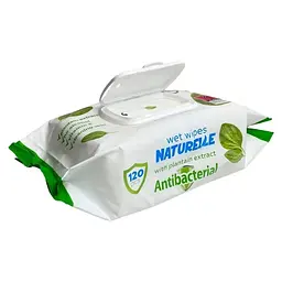 Вологі серветки антибактеріальні Naturelle Antibacterial Plantain extract 120 шт. Гігієнічні серветки сімейні - мініатюра 2