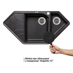 Кухонна мийка Lidz 1000x500/225 GRF-13 (LIDZGRF131000500225) - мініатюра 3