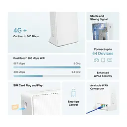 Маршрутизатор MB230-4G AC1200, 4G/LTE, 1xGE LAN, 1xGE WAN Mercusys teh0017302 - мініатюра 5
