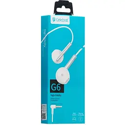 Дротові навушники Celebrat 3.5 mm G6 вкладиші з мікрофоном 1.2 m White - мініатюра 2
