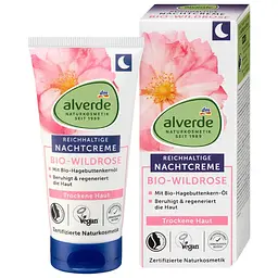 Нічний крем Alverde Naturkosmetik Wildrose з органічною дикою трояндою 50 мл