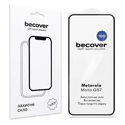 Скло захисне BeCover 10D Motorola Moto G57 Black (715713)