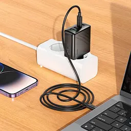 Мережевий адаптер живлення зарядне Hoco CS27A Supply charger 67 W 4 порти чорне - мініатюра 6