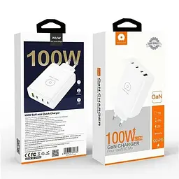 Мережевий зарядний пристрій WUW-C158 1USB 3Type-C + USB A PD100W white (WUW-C158) - мініатюра 5