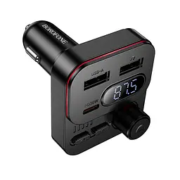 АЗП з FM-модулятором BOROFONE BC61 Ocean 45W(1A1C) car BT FM transmitter чорний - мініатюра 3
