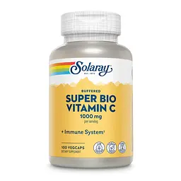 Витамин C 1000 мг Solaray (Super Bio) – 100 веганских капсул, для иммунитета