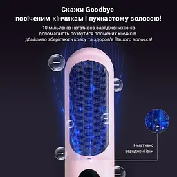 Бездротова щітка вирівнювач для волосся AIMED Hair Straightener Brush Wireless рожева - мініатюра 4