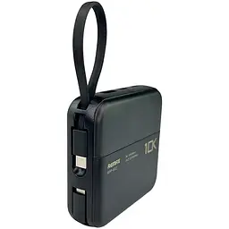 Павербанк Remax RPP-602 / 10000 мАг / до 22.5 Вт / USB-A, USB-C, Lightning / PD + QC / З кабелем / Чорний - мініатюра 3