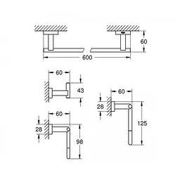 Набір аксесуарів Grohe Essentials Cube 40778001, Хром - мініатюра 2