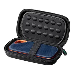 Защитный футляр для жёсткого диска и аксессуаров UGREEN LP128 малый 16,5 × 9,5 × 4,5 см органайзер для накопителя 2,5″ с защитой от брызг с оболочкой EVA и противоударной подкладкой с эластичными фиксаторами с сетчатым карманом для кабелей с мягкой перегородкой чёрный (40707)