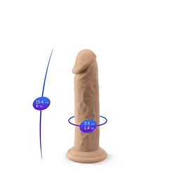 Фалоімітатор Silexd Real Skin Model 2 Size 6" 15.4 см (тілесний) - мініатюра 3