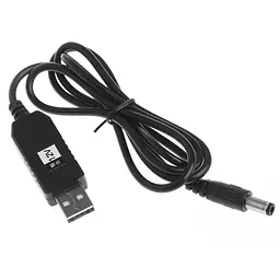 Кабель живлення для роутера/модема USB-DC 12V GEN 2 (з перетворювачем) Чорний - мініатюра 2