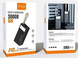 Повербанк WUW-TUGII Y53 Powerbank портативний акумулятор быстрая зарядка 30 000 mAh LED-індикація Чорний - мініатюра 6