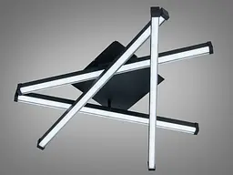 Сучасна стельова LED люстра для вітальні Diasha 2535BK чорна 56 W з пультом диммер 63 см 8-16 м2 - мініатюра 3
