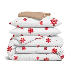 Сімейний комплект фланель з простирадлом на резинці SNOWFLAKES BERRY COSAS (4822052479537)