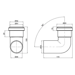Коліно каналізаційне PPR TA Sewage 50, 90° TASEBPP9050 - мініатюра 2