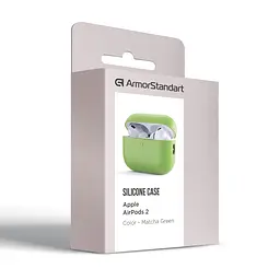 Силіконовий чохол для навушників Apple AirPods Pro 2 2022, Silicone Case, зелений, захисний чохол, ультратонкий і легкий, захист від подряпин, пилу та ударів, м"який силікон, ArmorStandart (ARM64536) - мініатюра 3