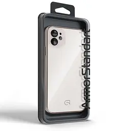 Чехол-накладка для Apple iPhone 11, Replica MagSafe, белый, противоударный защитный чехол с магнитным кольцом MagSafe, защита всего корпуса, TPU+PC, зеркальный, выступающий бортик вокруг экрана, ArmorStandart (ARM76173) - мініатюра 5