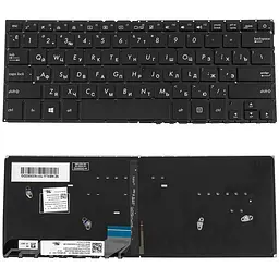 Клавіатура для ноутбука ASUS (UX305UAB) rus чорний без фрейма підсвічування клавіш
