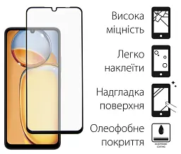 Скло захисне Dengos Xiaomi Redmi 13С (black) (TGFG-337) - мініатюра 1