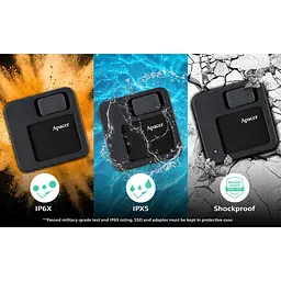 Накопичувач SSD Apacer SSD AS714 512GB USB 3.2 Gen.2 Read/Write 1000MB/s Black (AP512GAS714B-1) - мініатюра 6