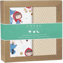 Багаторазові пелюшки дитячі Cosas Stars & Red Riding Hood 80х100 см 2 шт. (Бязь_КраснаяШапочка_Звезды)