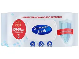 Серветки вологі Summer Fresh (120 шт) Антибактеріальні 1769