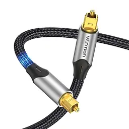 Кабель мультимедійний Optical Toslink 1.0m gray Vention (BAVHF) - мініатюра 2