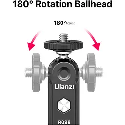 Шарнірне кріплення Ulanzi R098 Double Ball Heads with Code Shoe Mount UV-2954 R098 Black - мініатюра 7