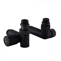 Набір кутових кранів Solomon TEN 7777 1/2" з американкою Black 30412 - мініатюра 2