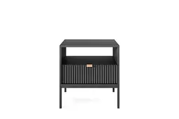 Тумба приліжкова Perfect Home Нова / Nova з 1 шухлядою і чорними ніжками S54 Чорний (PFH-091251)