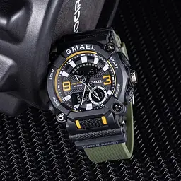 Годинник наручний чоловічий Smael 8072 Black White (15190) - мініатюра 2