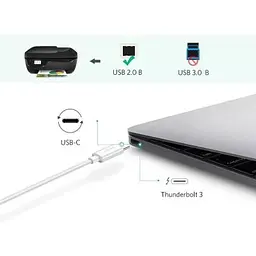 Кабель для принтера Ugreen USB-C 2.0 to BM 1.5m white (40417) - мініатюра 3