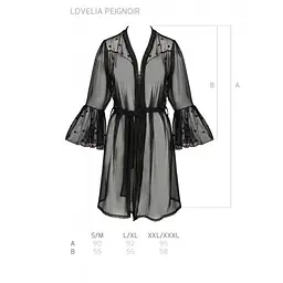 Повітряний пеньюар Passion LOVELIA PEIGNOIR S/M, black - мініатюра 7