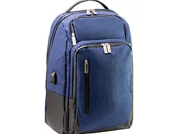 Рюкзак Optima поліестр синій 46x32x20см USB Techno арт.O96913-02