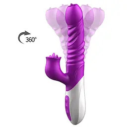 Вібратор Silicone Vibrator, USB, 10 Function &Thrusting Function, Heating - мініатюра 6
